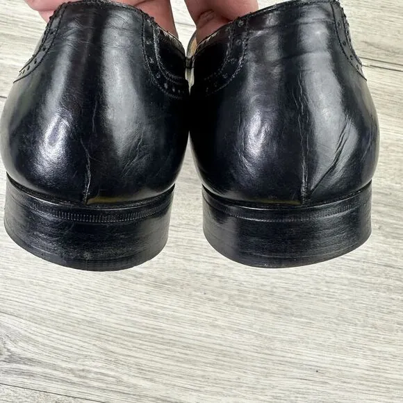 Salvatore‎ Ferragamo Wingtip Oxford Dress Shoes Black Leather Men's Size 11 A*