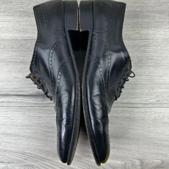 Salvatore‎ Ferragamo Wingtip Oxford Dress Shoes Black Leather Men's Size 11 A*