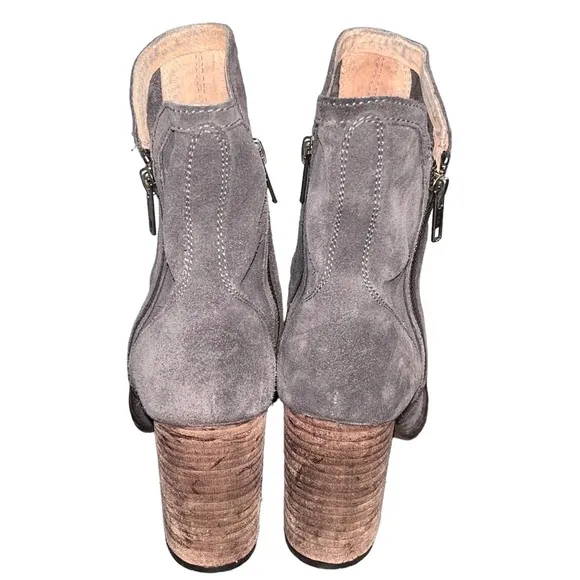 SEYCHELLES Gray Suede Zip Ankle Booties