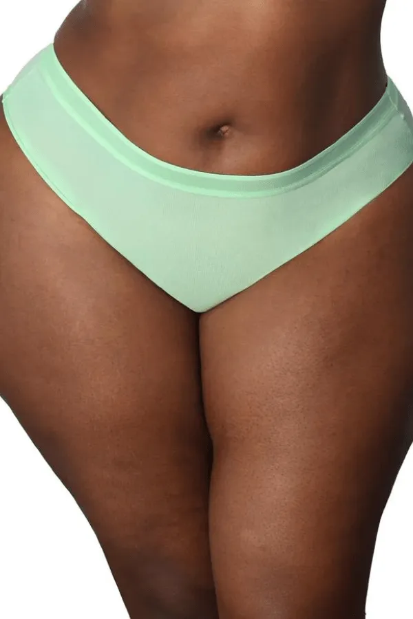Sheer Mesh High Cut Brief - Green