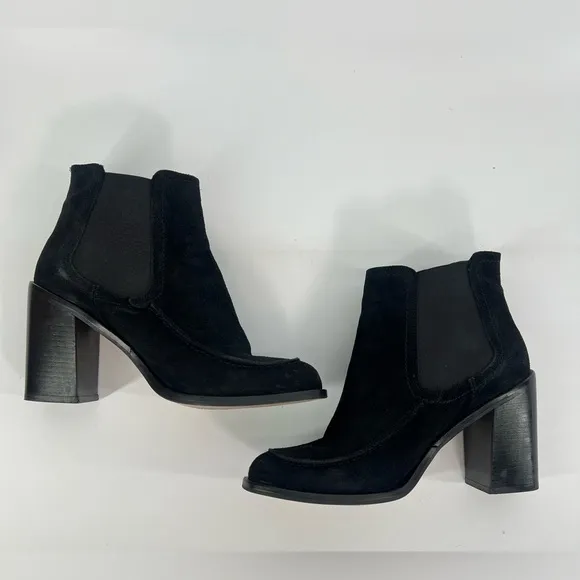 Shellys London Women's Ashley Black Suede ChelseaBootie Shoes Size 40 or US 9.5