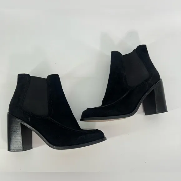 Shellys London Women's Ashley Black Suede ChelseaBootie Shoes Size 40 or US 9.5