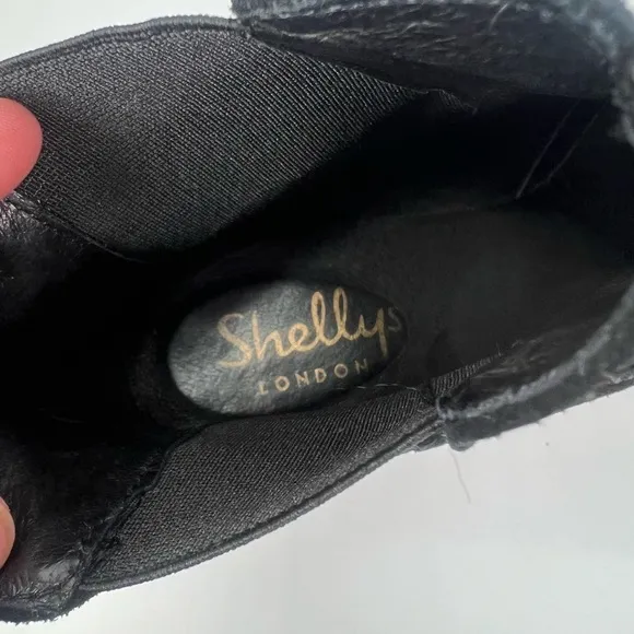 Shellys London Women's Ashley Black Suede ChelseaBootie Shoes Size 40 or US 9.5