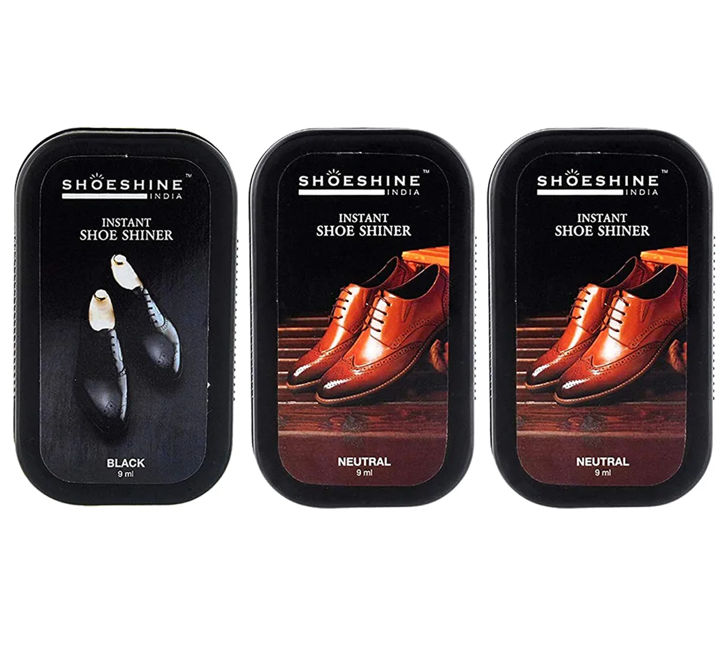 SHOESHINE shoe shiner 2 Neutral   1 Black (Pack of 3) - instant shoe shine sponge