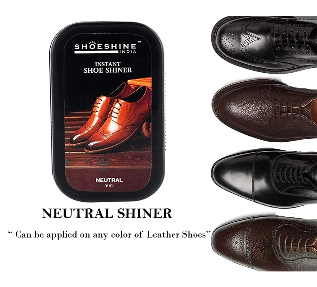 SHOESHINE shoe shiner 2 Neutral   1 Black (Pack of 3) - instant shoe shine sponge