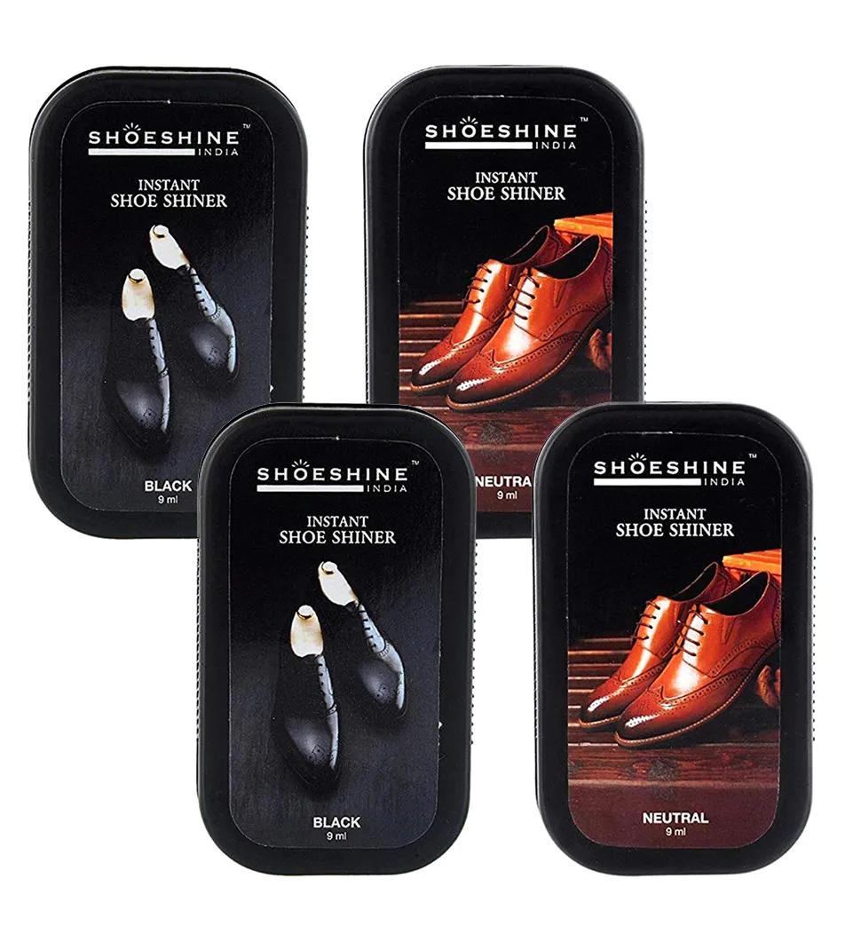 SHOESHINE shoe shiner 2 Neutral   1 Black (Pack of 3) - instant shoe shine sponge