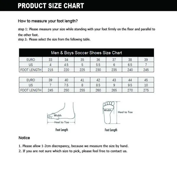 Size 33-44 Men Boy Kids Soccer Cleats Turf Football Soccer Shoes TF Hard Court Sneakers Trainers football boots S53