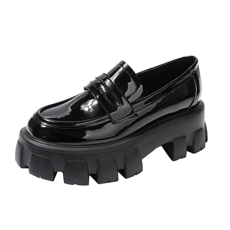 slip-on loafers fashion small leather shoes women