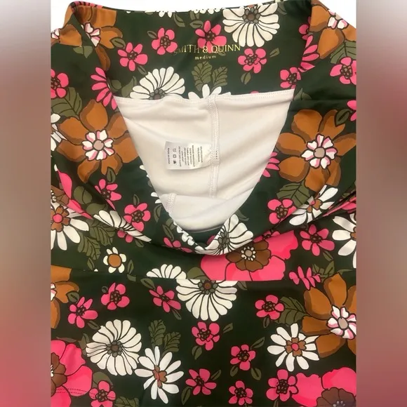 Smith &amp; Quinn Flounce Skort Sz M Green Floral Golf Tennis Stretch Like New Skirt