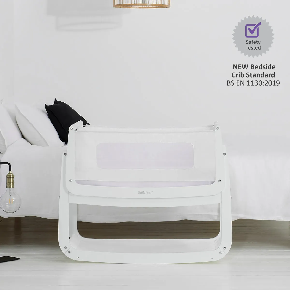 SnuzPod 4 Bedside Crib - White
