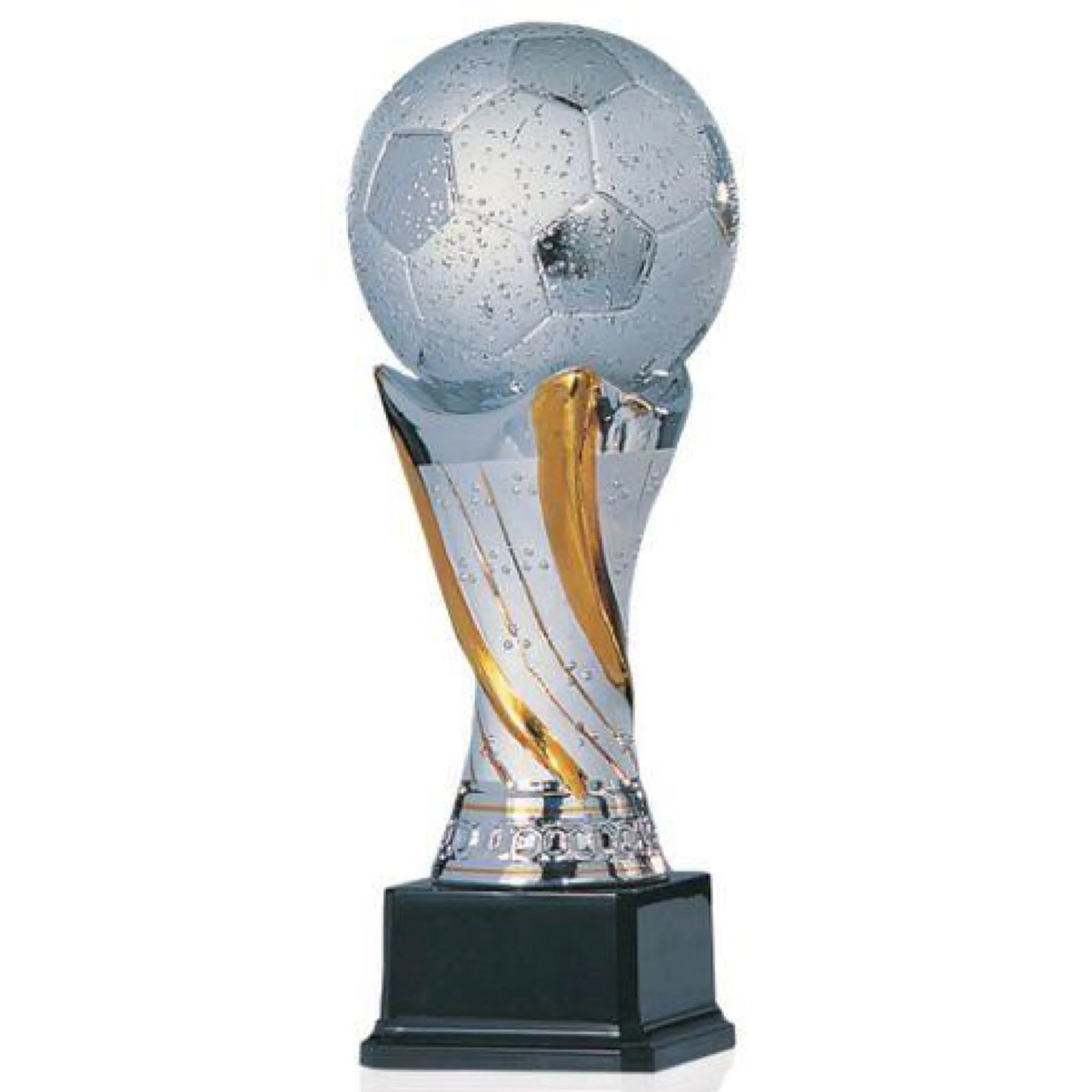 Soccer Trophy - Silver Ceramic