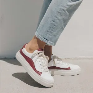 Soludos YEBO Shoes VEGAN WOMEN SNEAKERS WHITE and WINE