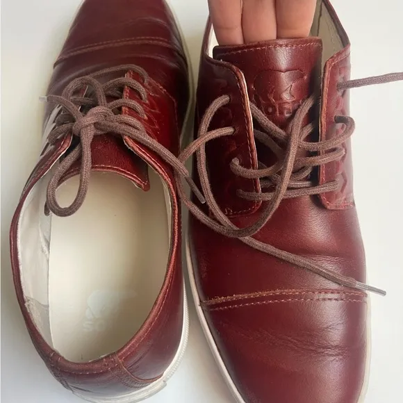 Sorel Caribou Leather Moccasin Sneakers Lace Up Mod Waterproof Brown Size US 9