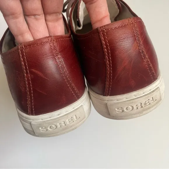 Sorel Caribou Leather Moccasin Sneakers Lace Up Mod Waterproof Brown Size US 9