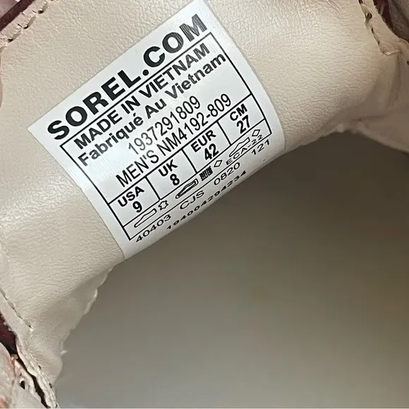 Sorel Caribou Leather Moccasin Sneakers Lace Up Mod Waterproof Brown Size US 9