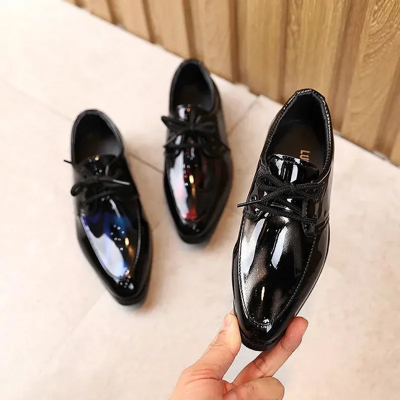 Spring Autumn New Kids Shoes for Girls Dresses Shoes Low Heel Student Pointed Shoes