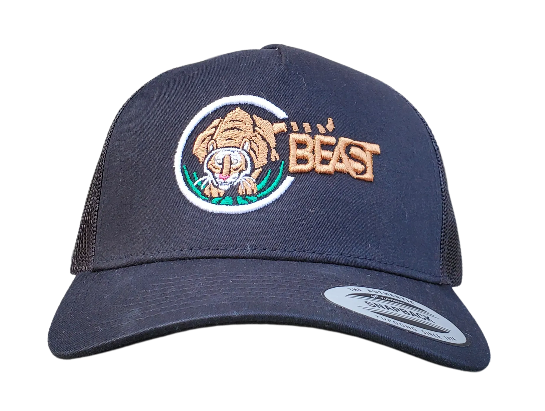 Tiger Beast Black Trucker Mesh Snapback Cap