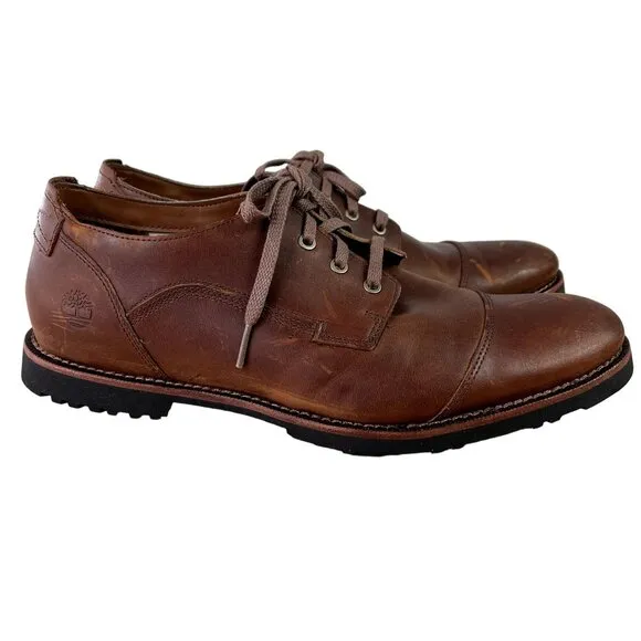 Timberland Mens Kendrick Oxford Derby Brown Cap Toe Leather 9.5 US