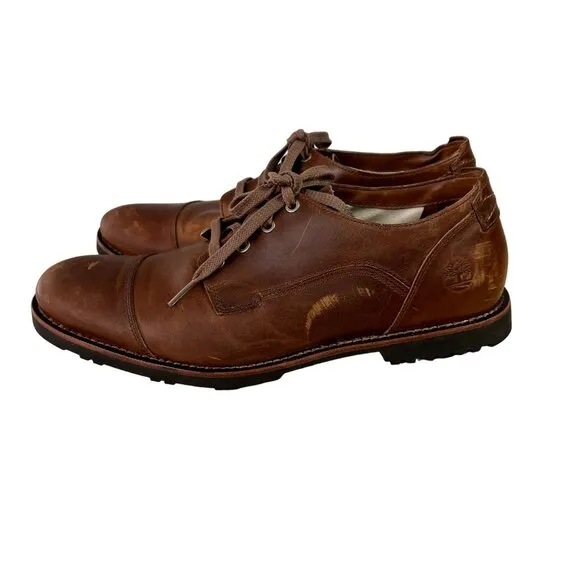Timberland Mens Kendrick Oxford Derby Brown Cap Toe Leather 9.5 US