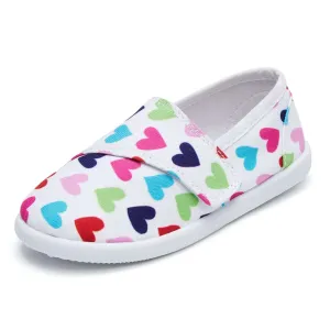 Toddler Hook Loop Slip On Casual Shoes Colorful Heart