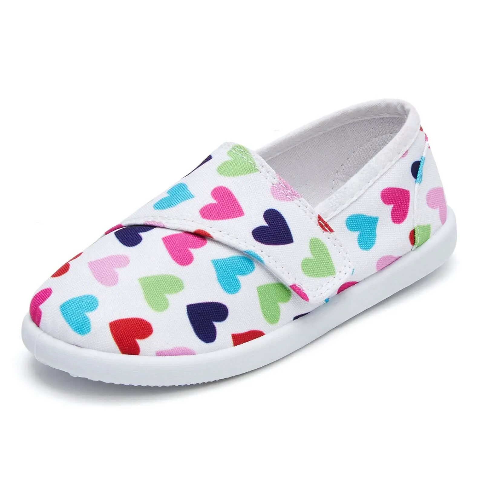 Toddler Hook Loop Slip On Casual Shoes Colorful Heart