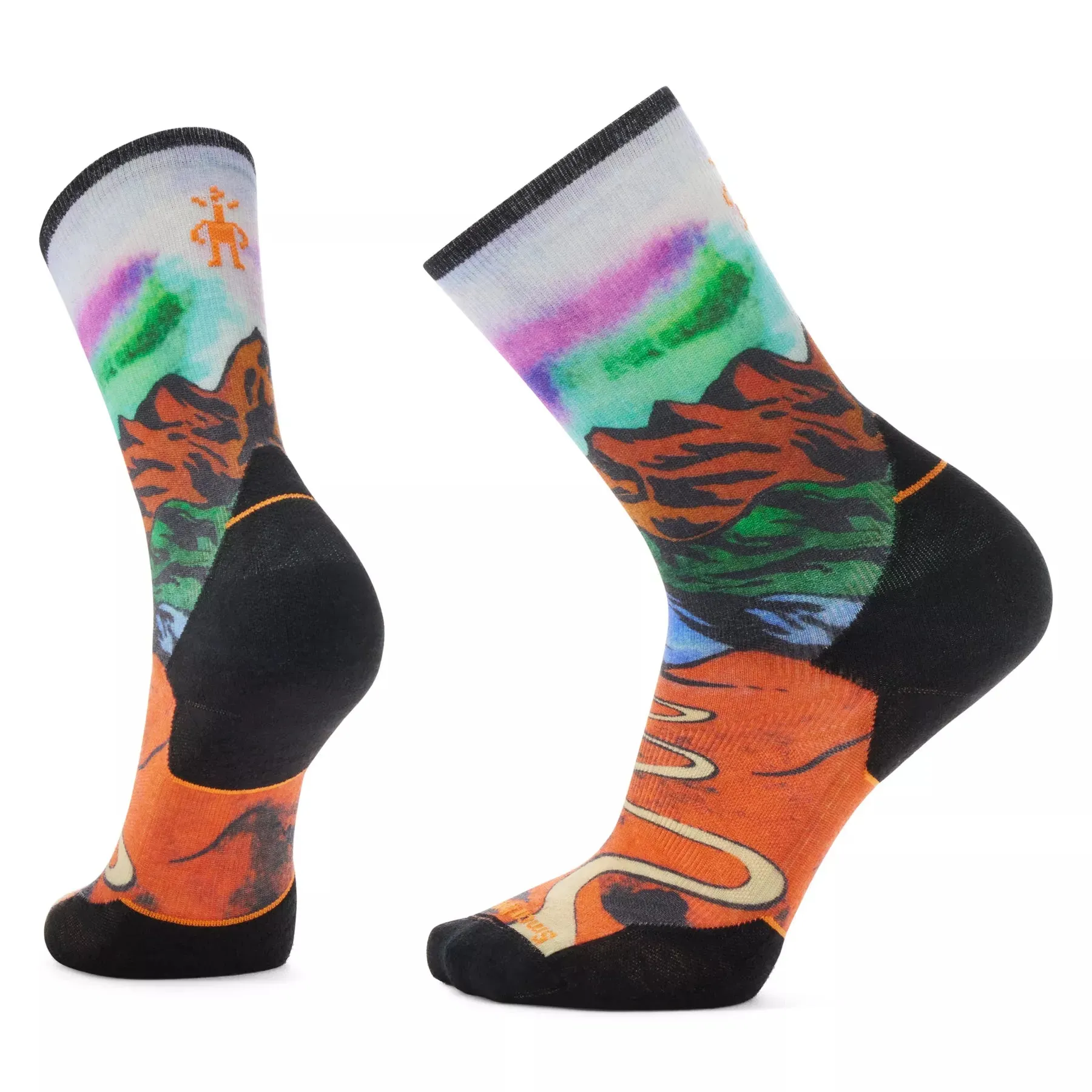 Trail Run Targeted Cushion Singletrack Print Crew Socks (Unisex) - SW002267