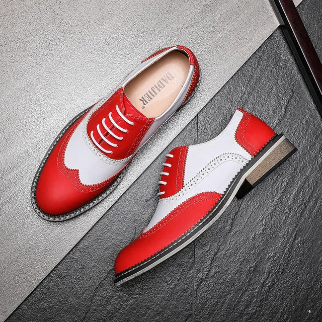 Trendy Real Leather Shoes Pink Color Oxfords