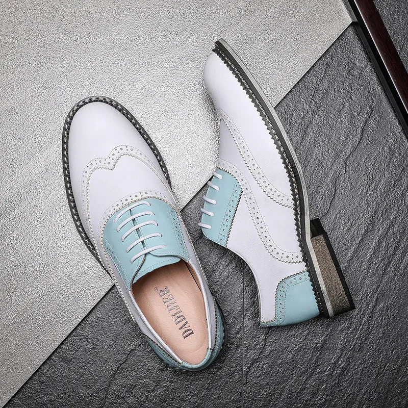 Trendy Real Leather Shoes Pink Color Oxfords