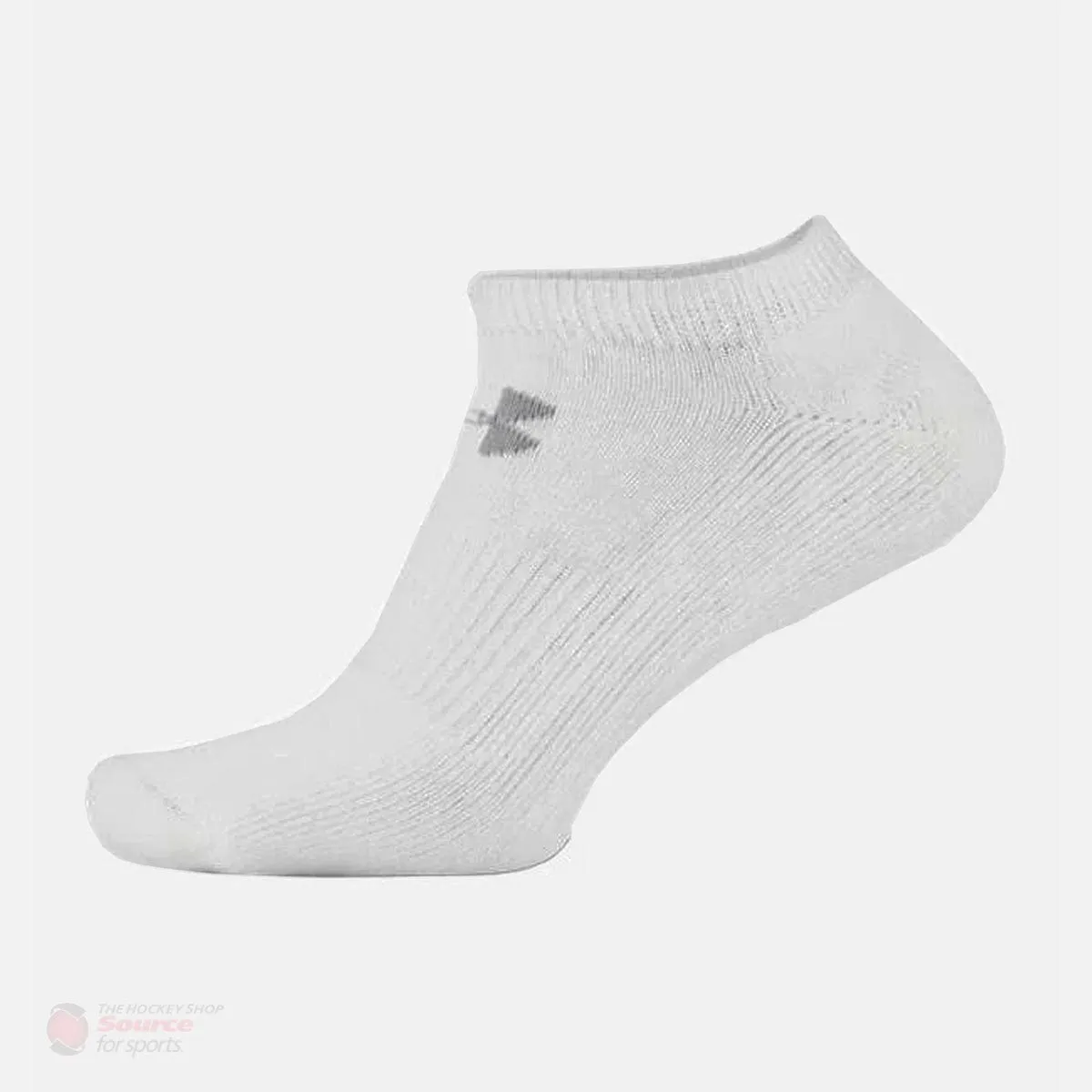 Under Armour Charged Cotton No Show White Performance Socks - 6 Pack