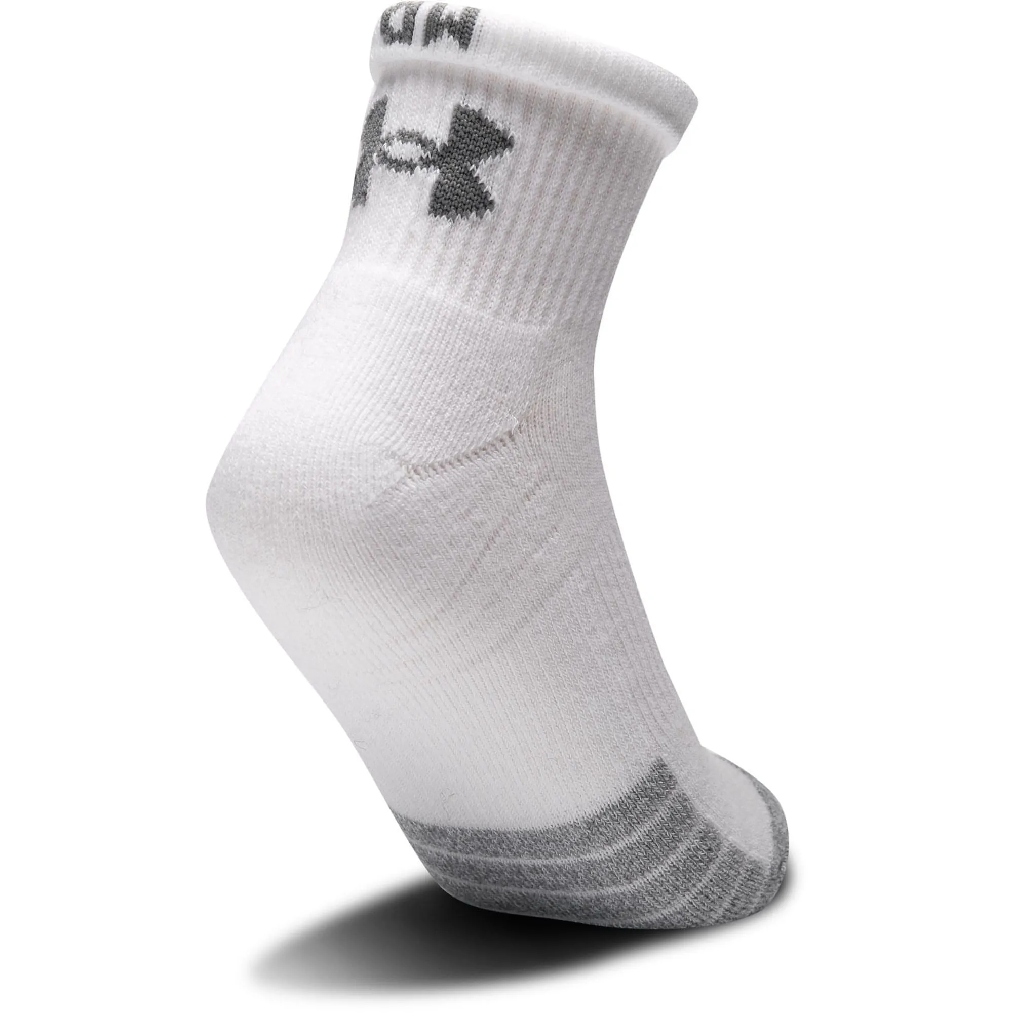 Under Armour HeatGear Quarter (3 Pack) Socks - White
