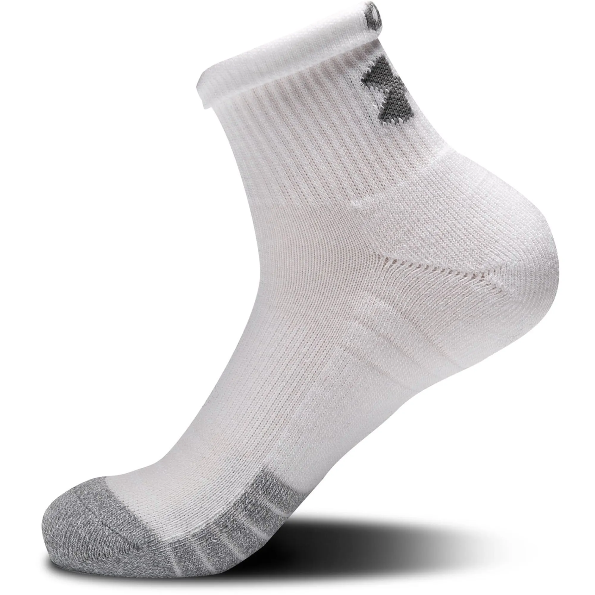 Under Armour HeatGear Quarter (3 Pack) Socks - White