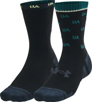 Under Armour Performance (2 Pack) Mid Crew Socks - Black