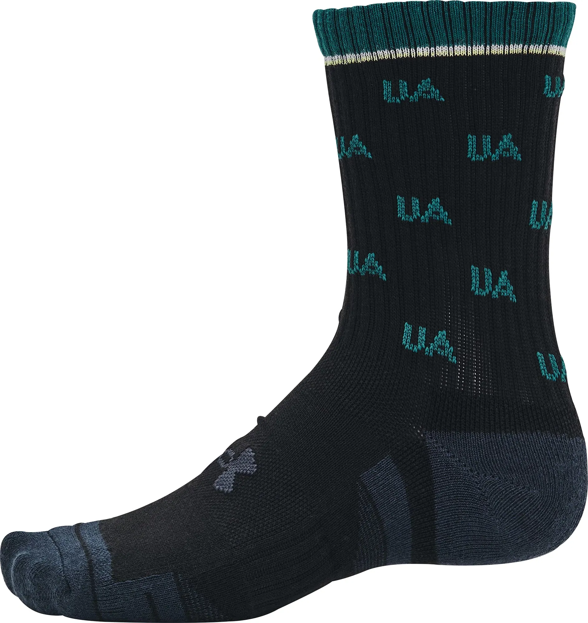 Under Armour Performance (2 Pack) Mid Crew Socks - Black