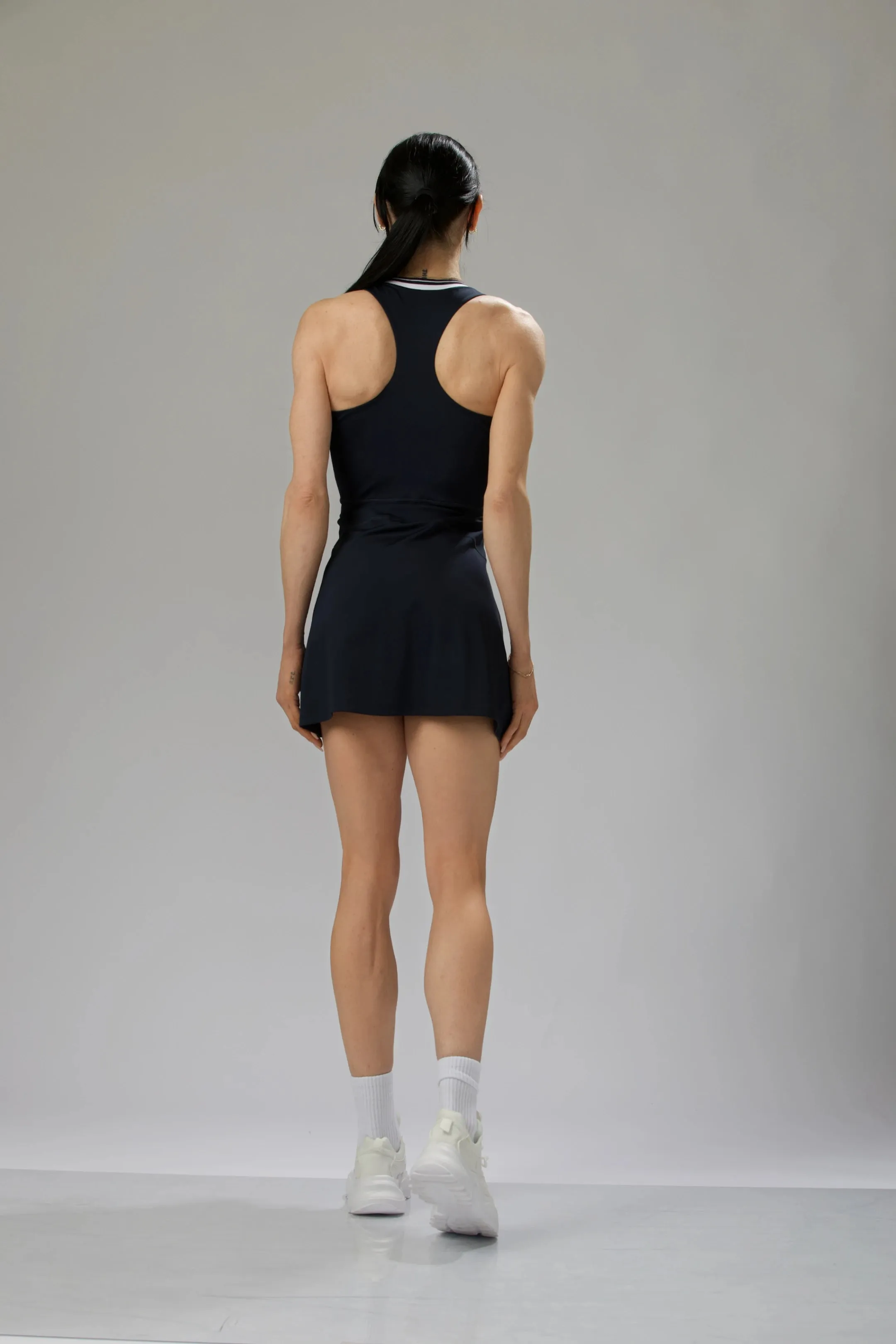 V-Neck Racerback Dress with Detachable Shorts   Pockets