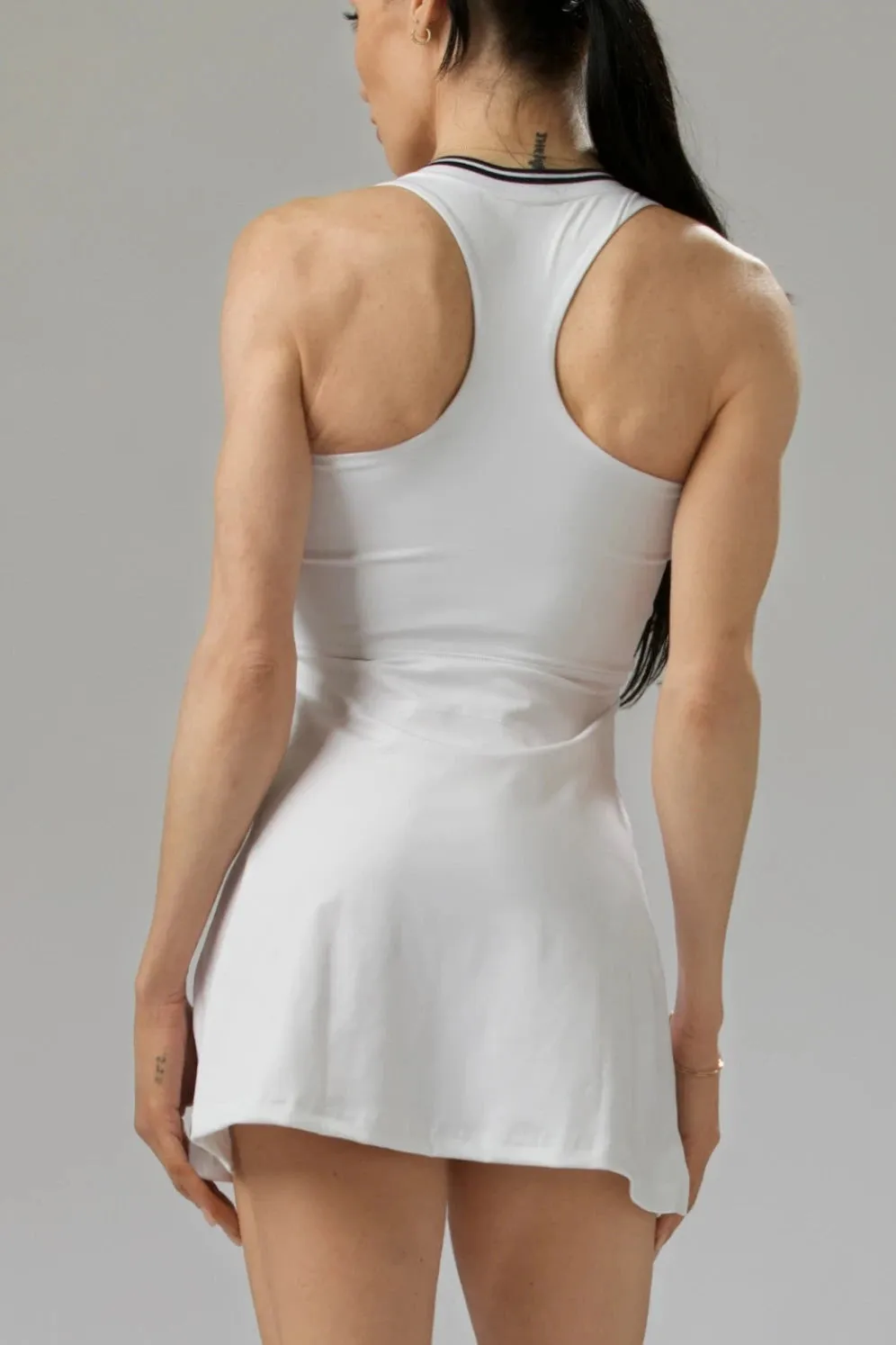 V-Neck Racerback Dress with Detachable Shorts   Pockets
