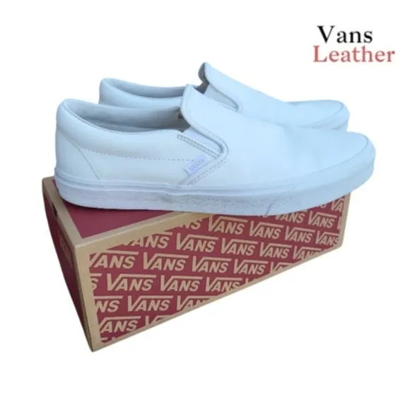 Vans Leather Old Skool Classic Tennis Shoe Sneaker Athleti Triple White Men 11.5