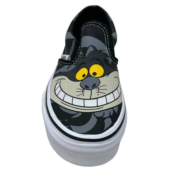 Vans Off The Wall Kids Youth X Disney Cheshire Cat Classic Slip On Shoes