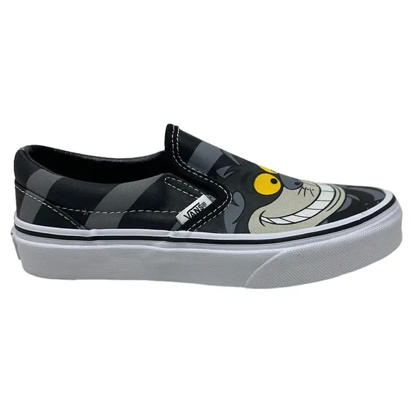 Vans Off The Wall Kids Youth X Disney Cheshire Cat Classic Slip On Shoes