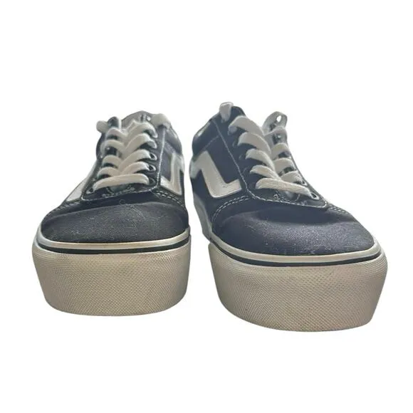 Vans Old Skool Stackform Platform Sneakers Black White Size 7 Women / 5.5 Men