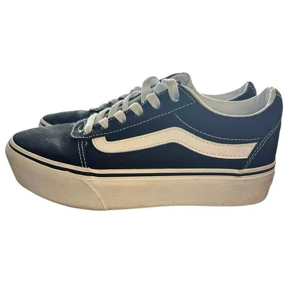 Vans Old Skool Stackform Platform Sneakers Black White Size 7 Women / 5.5 Men