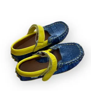 Venettini Girls Leather Blue And Yellow Shoes Size 28 EUR / 10.5T US.