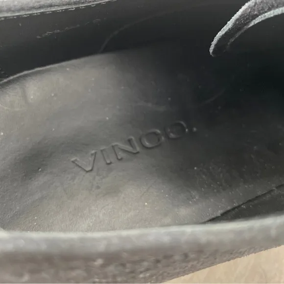 Vince Men’s Black Stamped Suede Pryce Wingtip Oxford Shoes Rubber Soles Size 8.5