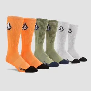 Volcom Full Stone Socks 3 Pack Turbo Orange