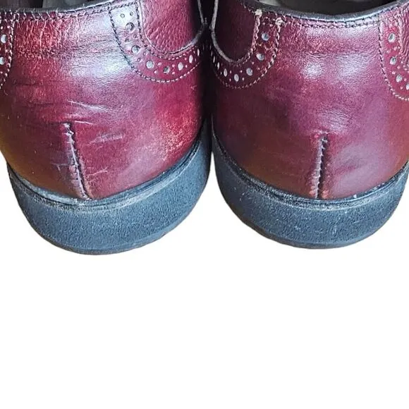 VTG Footjoy Classics Spikeless Golf Shoes Mens Size 10 C Burgundy Leather Brogue