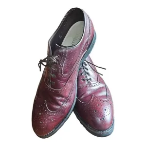 VTG Footjoy Classics Spikeless Golf Shoes Mens Size 10 C Burgundy Leather Brogue