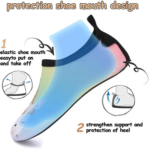 Water Shoes Quick Dry Non-Slip Toddler Water Blue Rainbow -Komforme