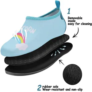Water Shoes Quick Dry Non-Slip Toddler Water Blue Rainbow -Komforme