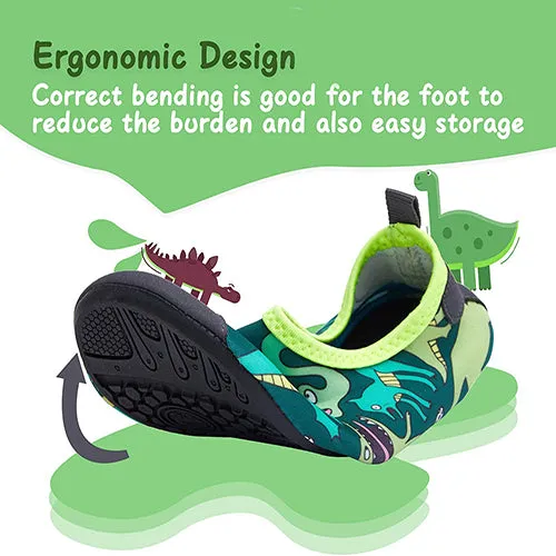 Water Shoes Quick Dry Non-Slip Toddler Water Grenn Dinosaur II -Komforme