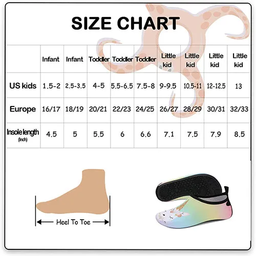 Water Shoes Quick Dry Non-Slip Toddler Water Star Unicorn -Komforme