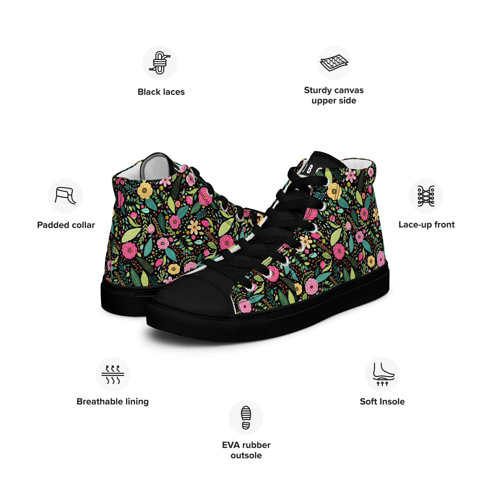 Women’s high top canvas shoes